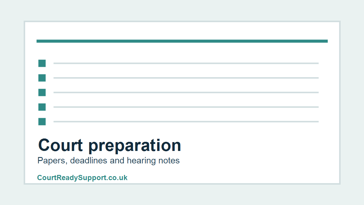 Illustration of organised papers and preparation notes